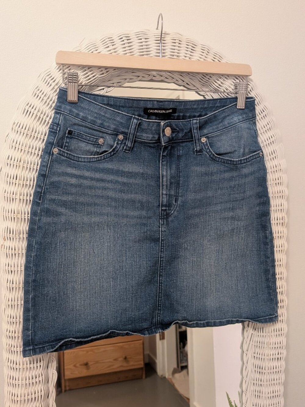 Calvin Klein Dark Blue Denim Mini Skirt